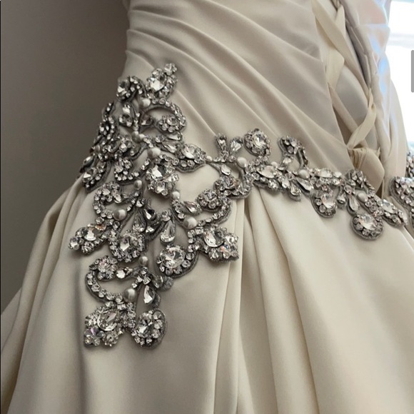 SOLD! Pnina Tornai Wedding Gown & Veil NWT Style 4019 - Picture 14 of 17